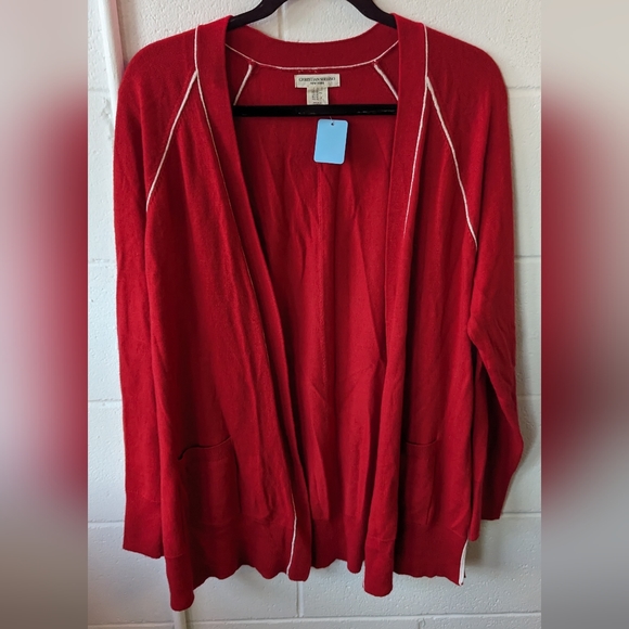 Christian Siriano XL Red Cardigan - Picture 1 of 6